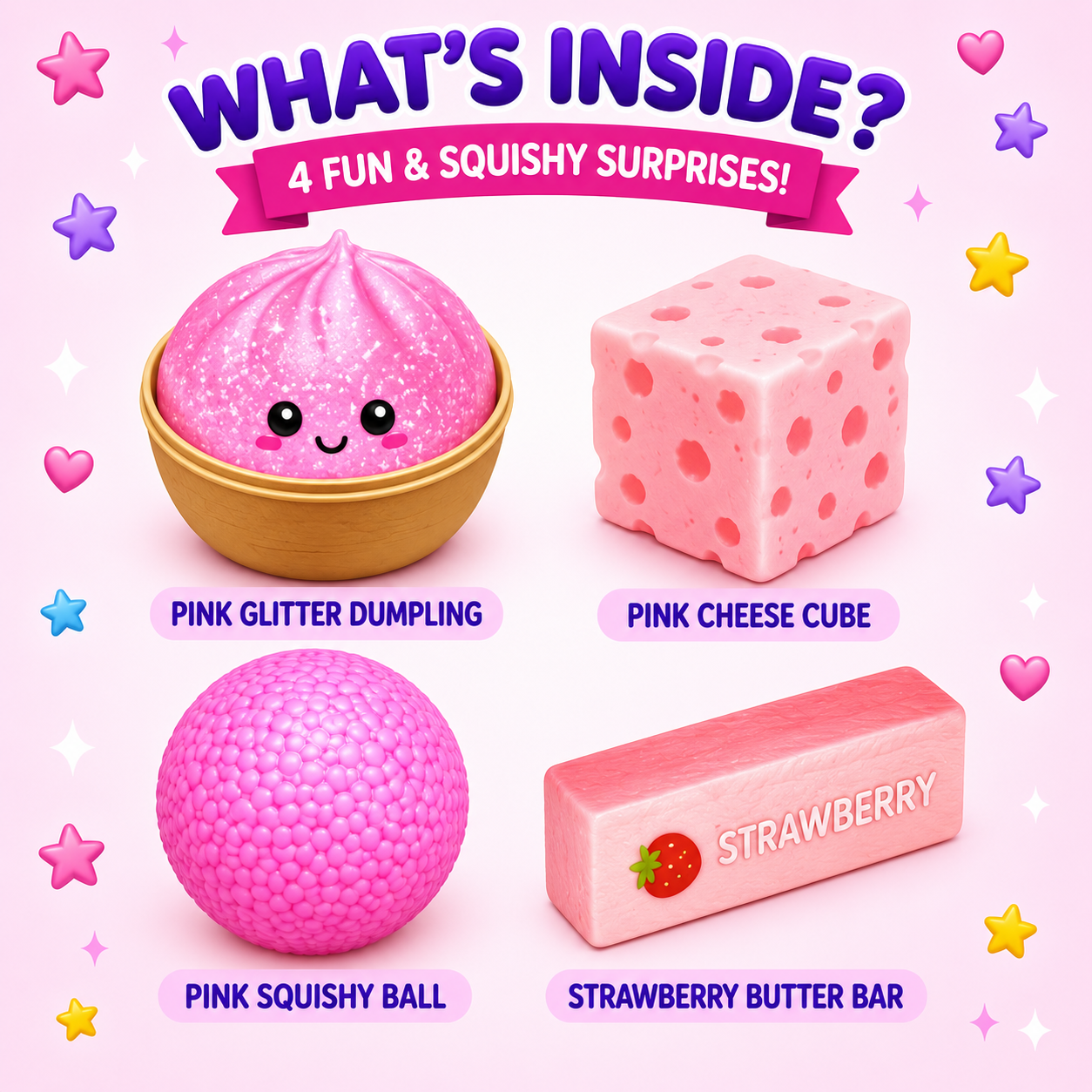Squishy Fun Box - růžový