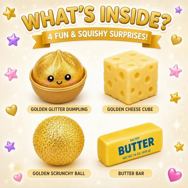 Squishy Fun Box - zlatý