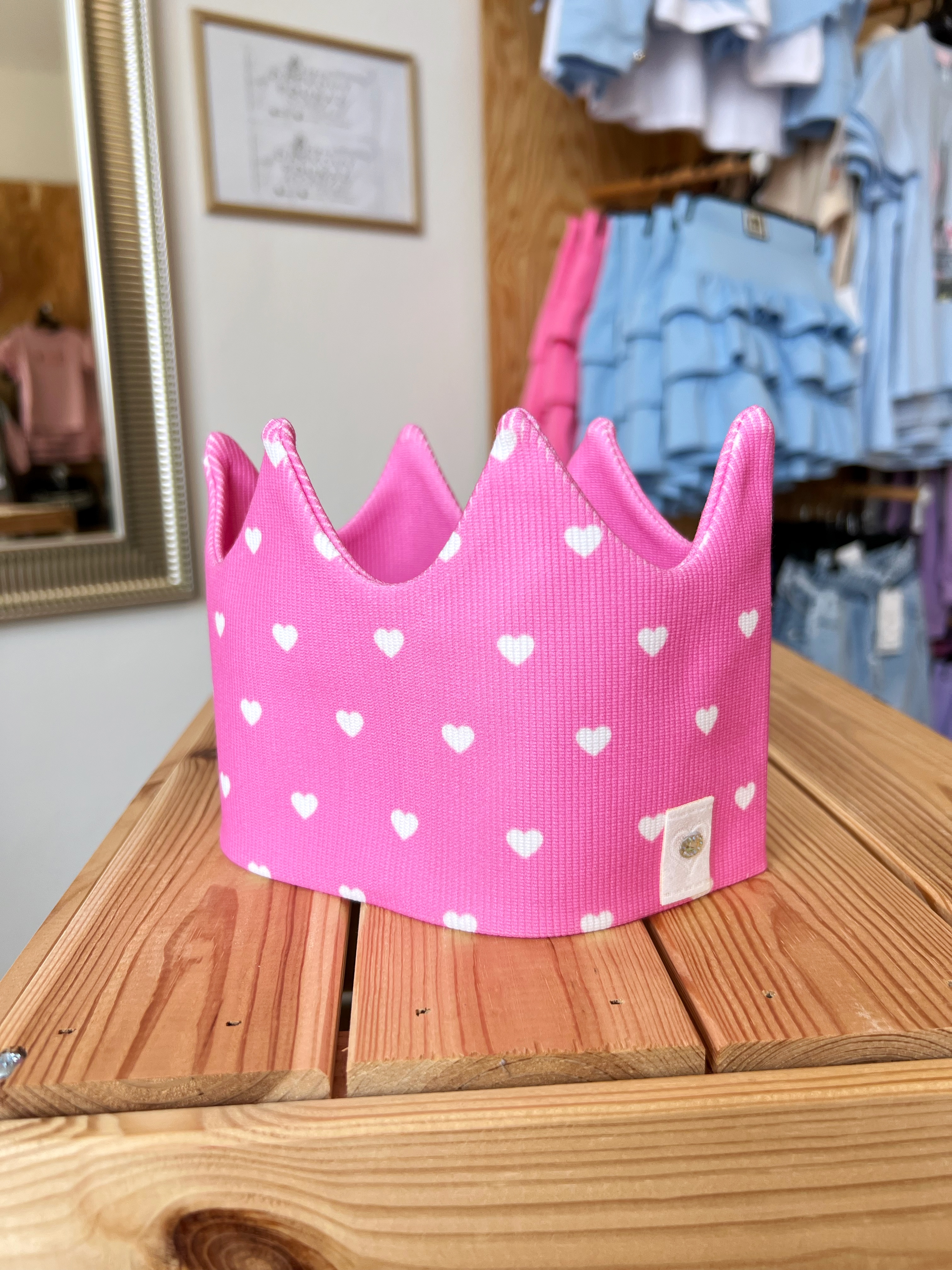 Čelenka korunka , srdíčko tmavě růžová