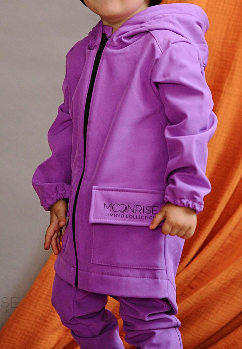 Dětská softshell bunda - look up at the stars lila