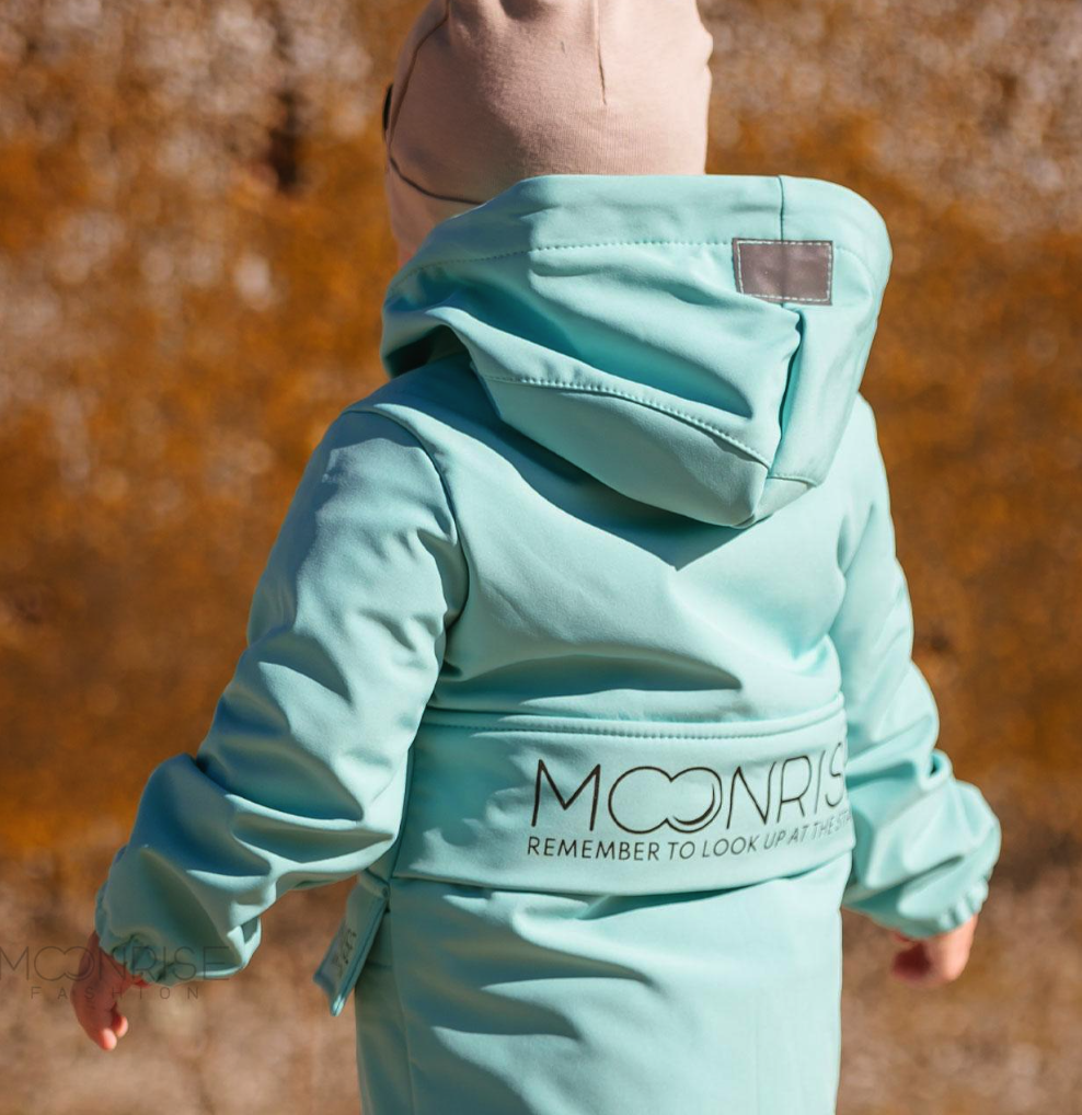 Dětská softshell bunda - look up at the stars mint