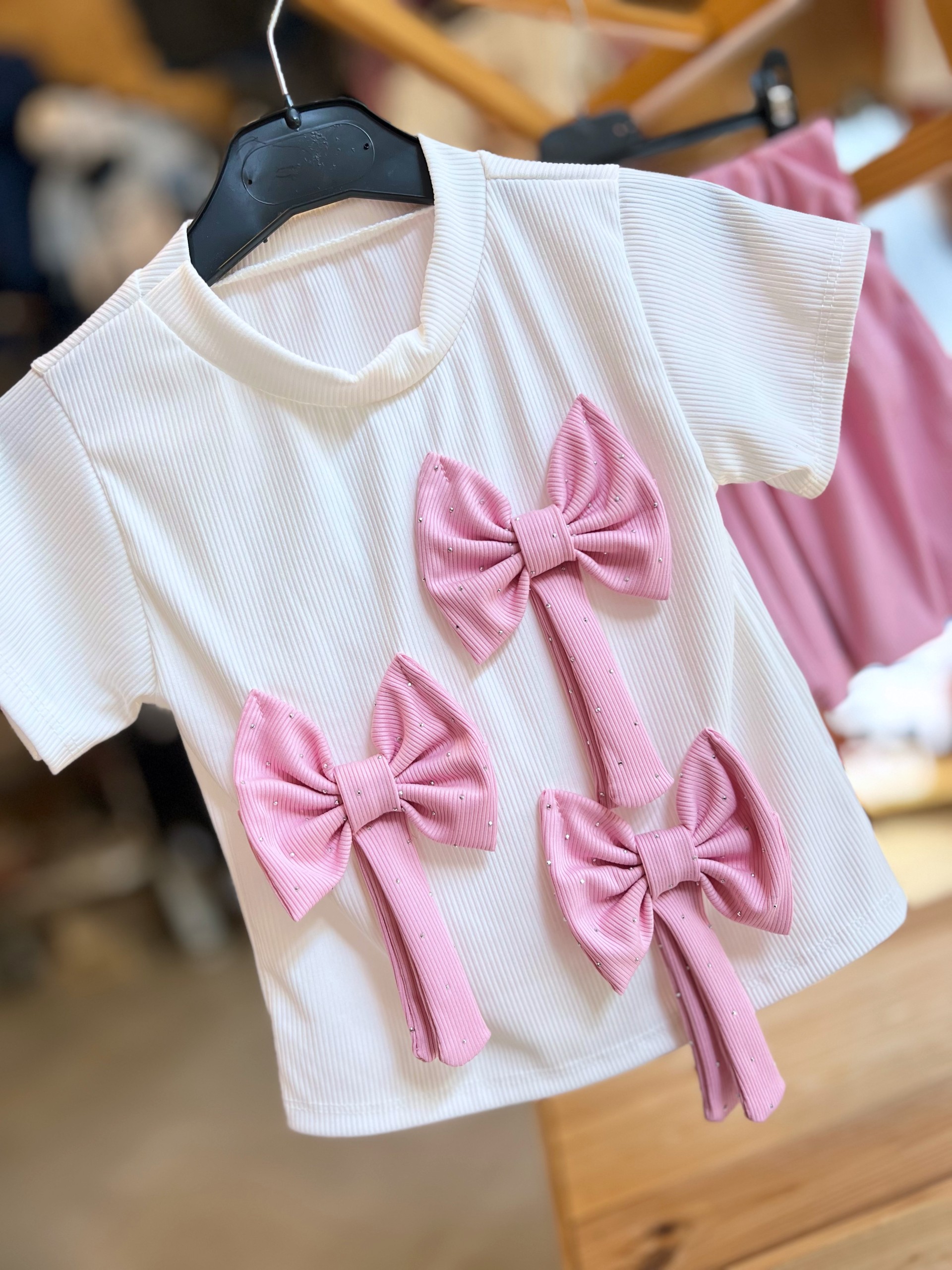 Dívčí set mašle, baby pink