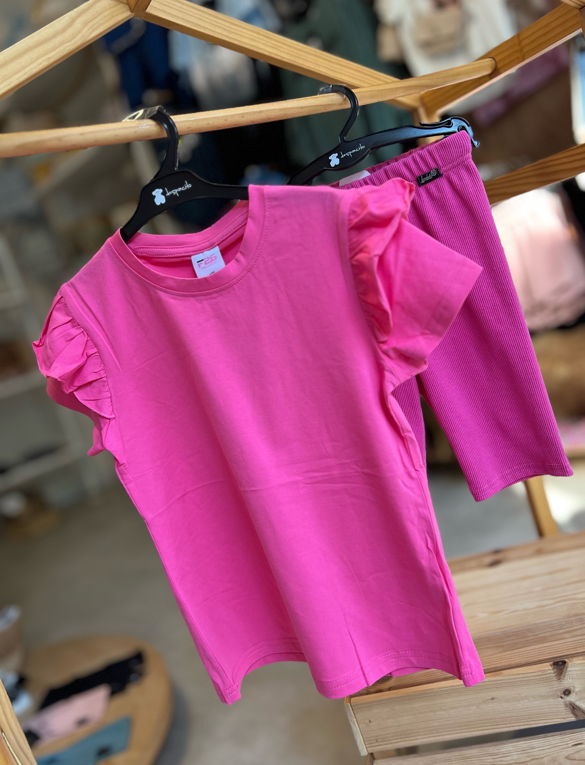 Triko s volánem basic, pink