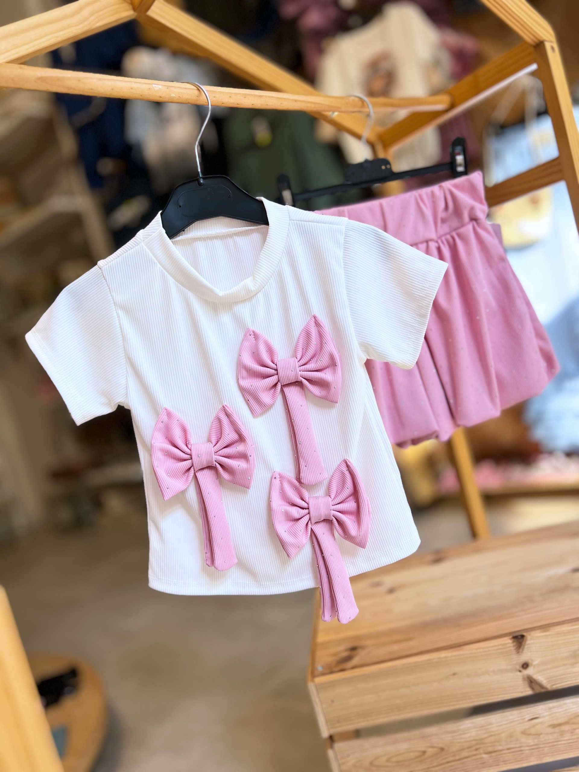 Dívčí set mašle, baby pink