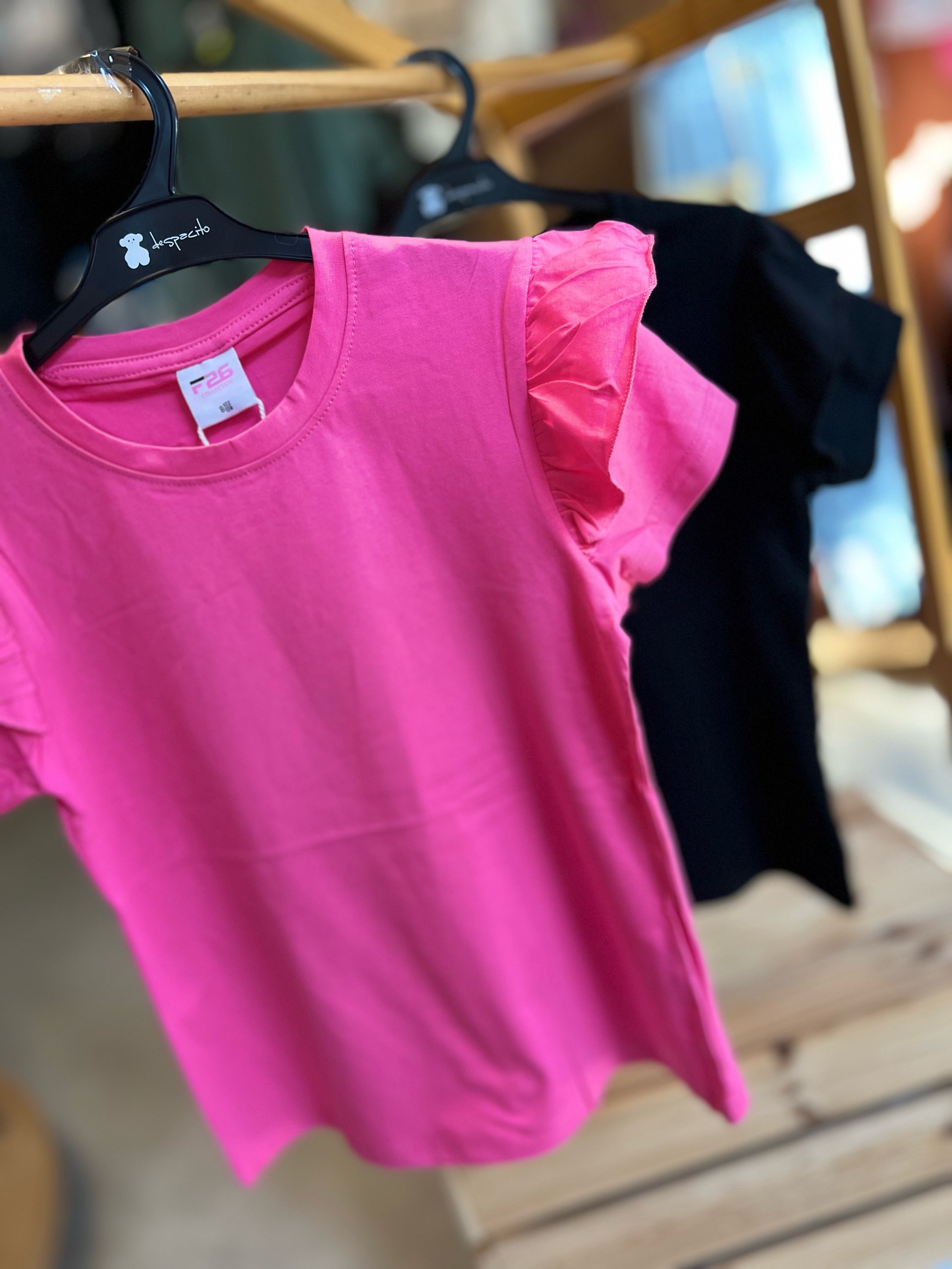 Triko s volánem basic, pink